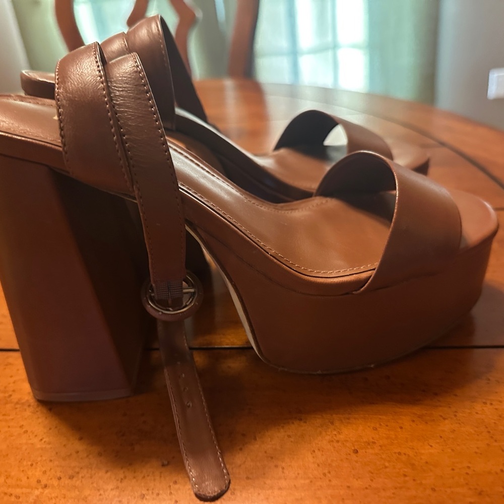 Larroude Chocolate Brown Platform Heels
